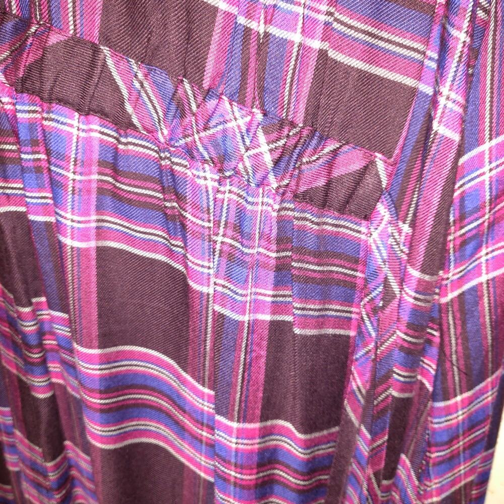 Roamans Plaid Dress PLUS 18W Purple Long Sleeve NEW Preppy Acadamia Teacher NWT - Picture 5 of 16